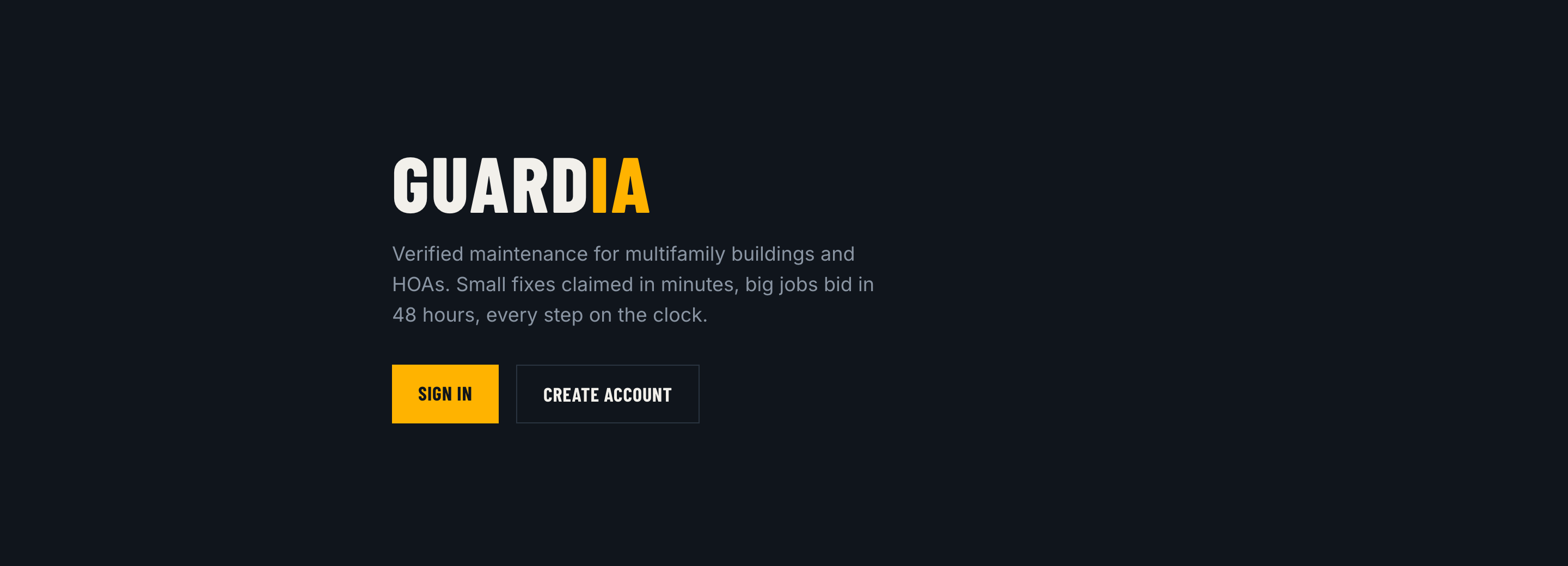 Guardia maintenance marketplace interface